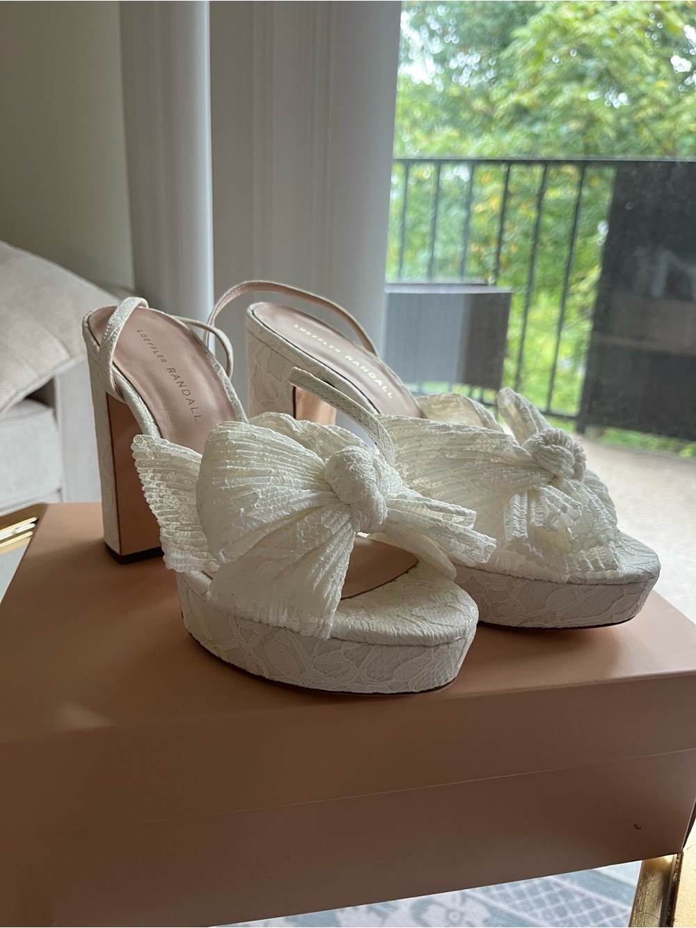 White lace heels by Loeffler Randall.